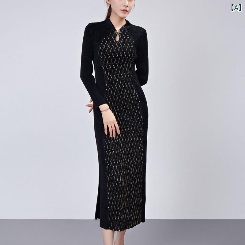 衣装 レディース 御召しもの ロング丈 長袖 型瀬戸もの御召しもの 瀬戸もの風 秋服 敬酒服 フォーマル 窈窕たる 動き分かりやすい 体型覆いかぶせる マキシ丈 華燭の典 お呼ばれ 寄りあい 今めかしい