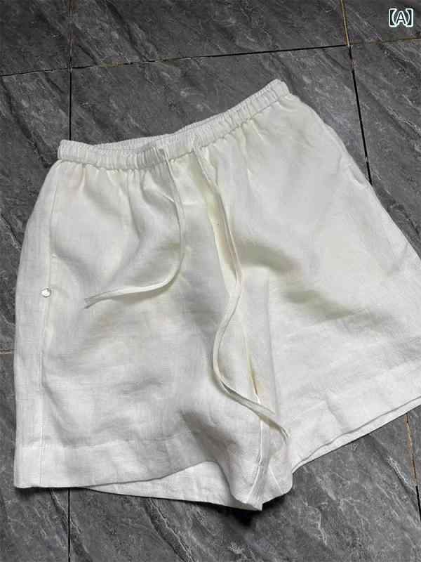 ショートパンツ レディース リネン混 ワイドパンツ 薄手 半ズボン ウエストゴム 美脚 通気性 涼しい カジュアル シンプル リラックスパンツ 夏服 部屋着 普段着 ボトムス 動きやすい