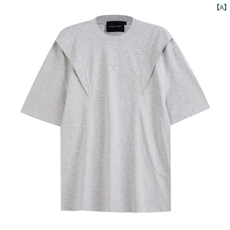 Tシャツ レディース カットソー 半袖 五分袖 クルーネック コットン素材 ドロップショルダー 接触冷感素材 ひんやり 涼しい 吸汗 速乾 通気性 オーバーサイズ ゆったり 体型カバー シンプル 無地 カジュアル ルームウェア トップス