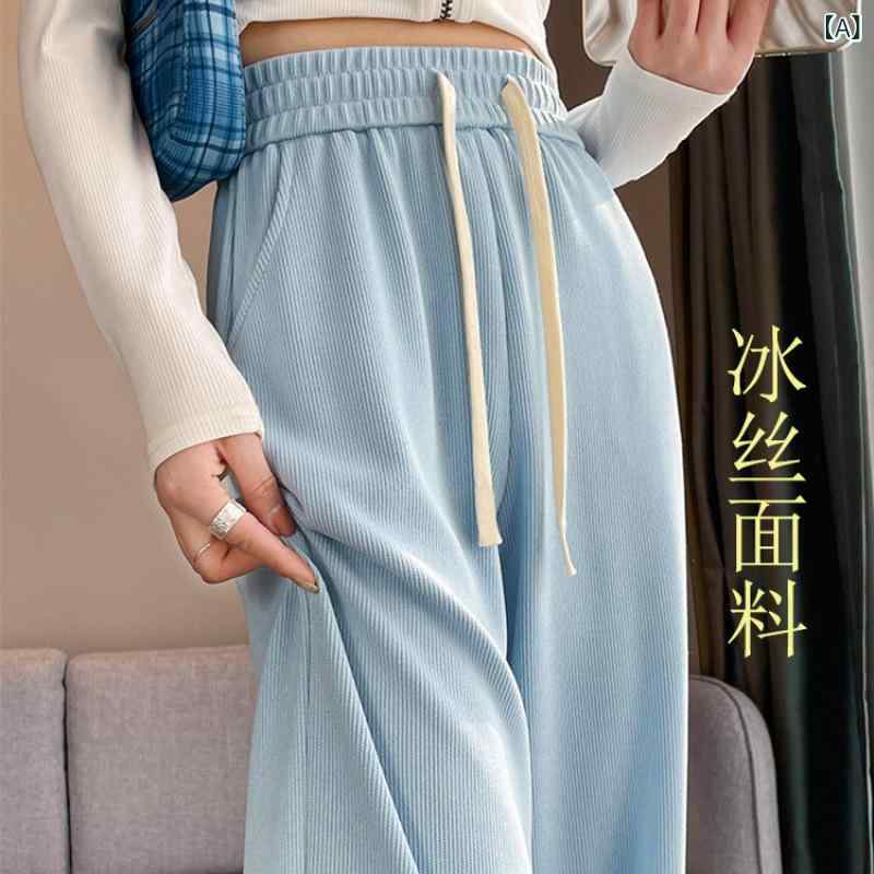 ワイドパンツ レディース サマーパンツ ハイウエスト ストレートパンツ 薄手 サラサラ素材 通気性 涼しい 落ち感 ゆったり 体型カバー 美脚 動きやすい 楽ちん 夏用 ルームウェア ワンマイルウェア