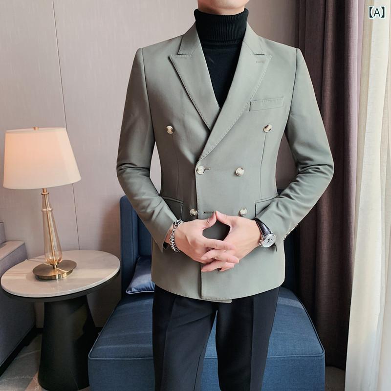テーラードジャケット メンズ テーラード ジャケット スーツ アウター ビジネス スリム フィット 無地 ダブルボタン 紳士服 礼服 カジュアル フォーマル 通勤 通学 丈夫な縫製で型崩れしにくく毎日使いやすい 7,551円