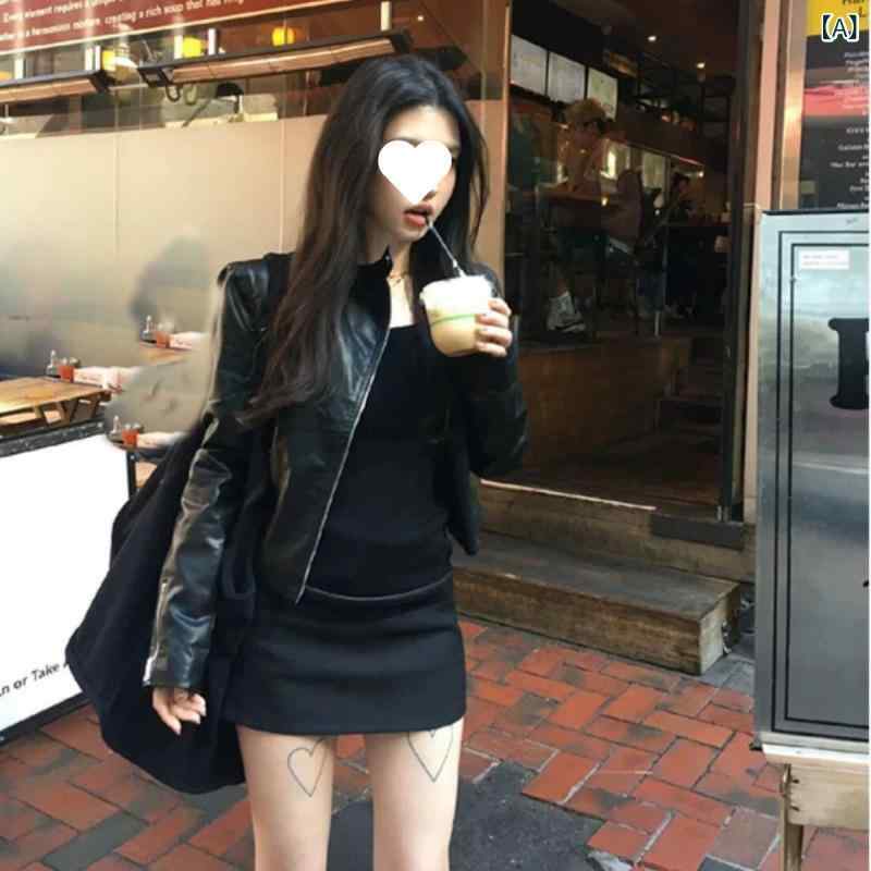レザージャケット レディース ライダースジャケット アウター フェイクレザー ジップアップ ブルゾン 長袖 羽織り 防風 バイク用 普段着 カジュアル 通勤通学 無地 動きやすい 秋冬