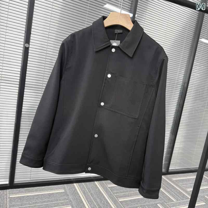 ジャケット メンズ ビジネス アウター 襟付き 防シワ加工 ショート丈 無地 シンプル カジュアル 通勤 通学 春秋 動きやすい 撥水機能付き 軽量 紳士服 ライトアウター