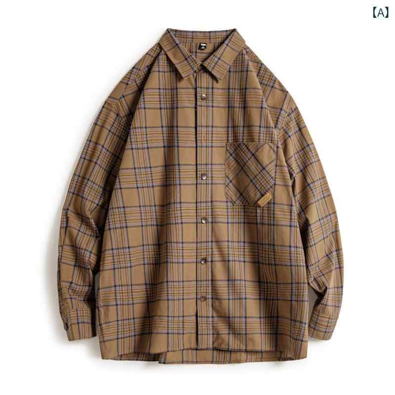 長袖シャツ メンズ チェック柄 コットン混 カジュアルシャツ 羽織り ライトアウター アメカジ トップス 春秋服 ボタンダウンシャツ 厚手 丈夫 収納しやすい 動きやすい 大きいサイズ アウトドア