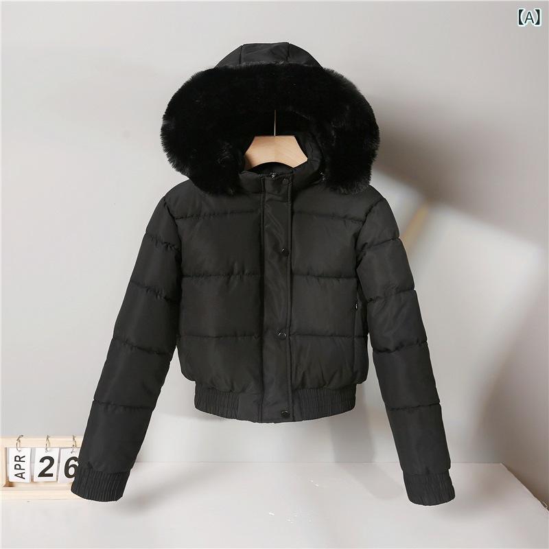中綿ジャケット レディース ショート丈 防寒アウター 軽量 保温 スタンドカラー 厚手 撥水加工 防風 暖かい 冬用 通勤 通学 カジュアル 無地