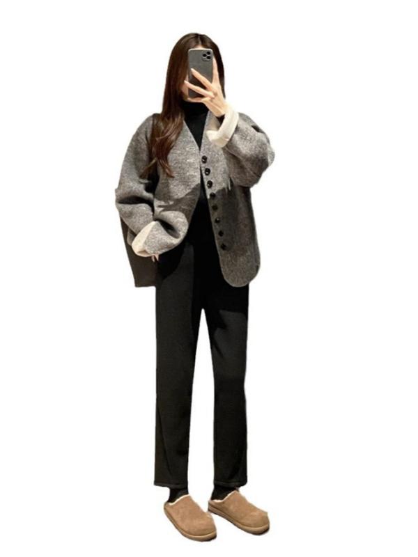 テーパードパンツ レディース 裏起毛 ウール混パンツ パンツ ボトムス 防寒 暖かい 美脚シルエット 体型カバー ウエストゴム 無地 シンプル カジュアル 通勤 通学 秋冬 動きやすい