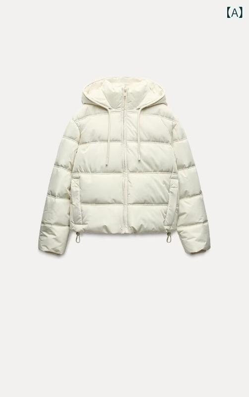 中綿ジャケット レディース アウター コート フード付き 厚手 防寒 暖かい 防風 カジュアル 冬服 シンプル 無地 羽織り 長袖 軽量 動きやすい アウトドア 通学 通勤 雪遊び ジップアップ 立ち襟