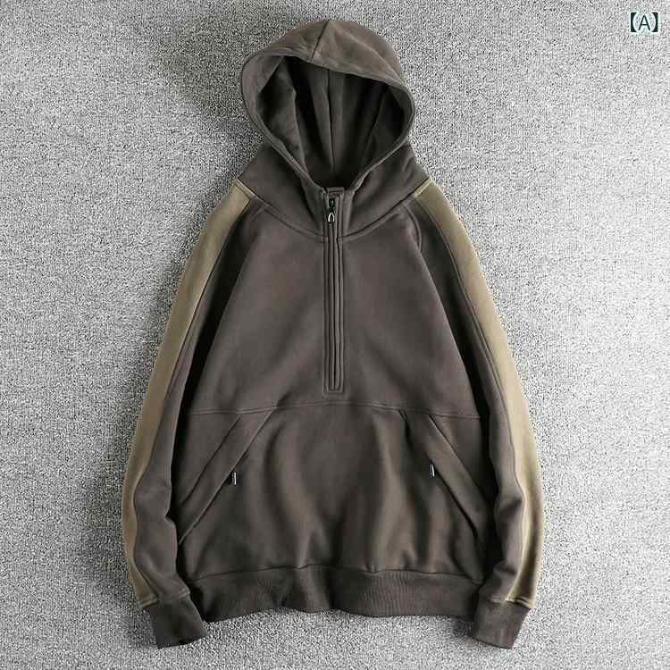 パーカー メンズ プルオーバー 長袖 フード付き スウェット 裏起毛 厚手 保温 冬服 トップス 重ね着風 配色切替 ゆったり 防寒 カジュアル アウター 防風 暖かい 普段着 通学 動きやすい おしゃれ