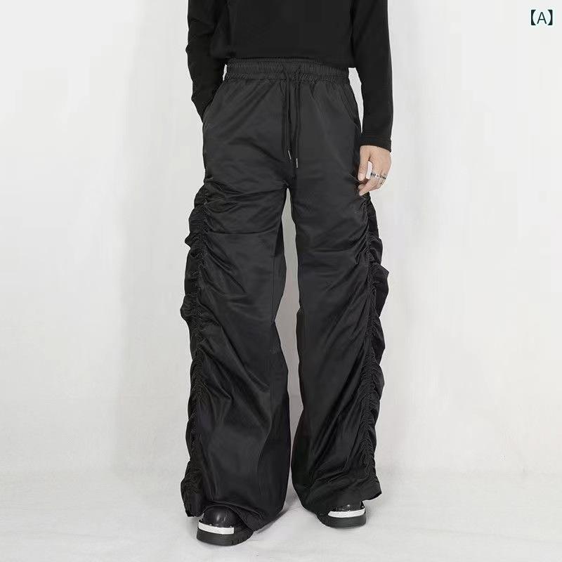 ロングパンツ レディース ワイドパンツ ハイウエスト ギャザー 調整紐付き ゆったりシルエット 脚長効果 動きやすい 春夏 秋 おしゃれ 着回し ストレートパンツ ボトムス 無地 普段着