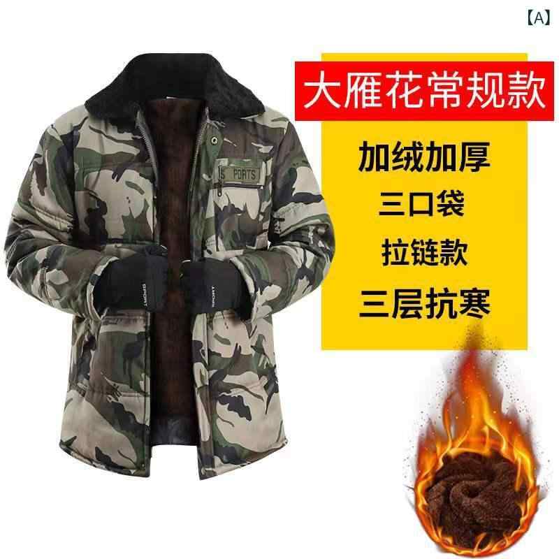 防寒コート メンズ 迷彩 中綿ジャケット アウトドア 作業服 アウター フード付き 厚手 保温 防風 ジップアップ ミリタリー 撥水加工 防寒着 作業着 冬用 ワークウェア 動きやすい キャンプ バイク 通勤 通学