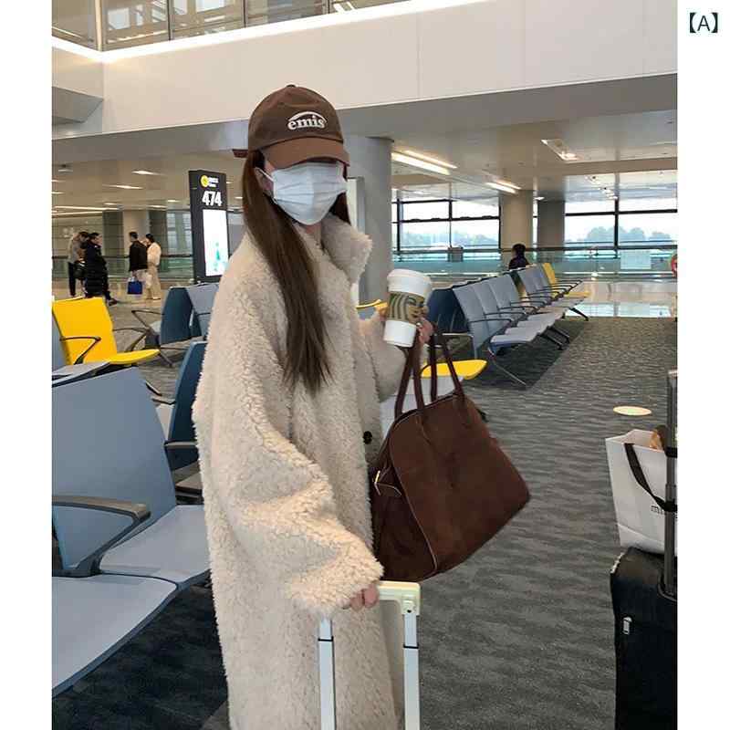 厚地の外套 レディース ムートンコート ロング丈 絨毛混 ボア厚地の外套 アウター 冬物 防寒着 保温性 生あたたかい 羽織り パステル色の 軽さ ゆったり 重ね着 花の冠yd 体型取りまかなう 心地好い 今めかしい 通い 通学