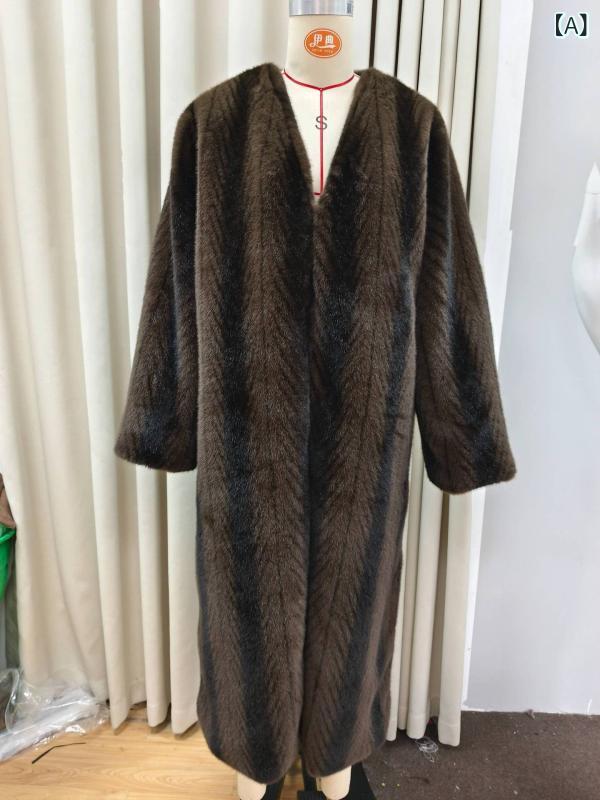 ファーコート レディース ロング丈 毛皮コート 秋冬 アウター 厚手 防寒 保温 もこもこ フェイクファー ボリューム感 上着 体型カバー ゆったり 暖かい 羽織り 普段使い お出かけ 防寒対策 通勤 通学 合わせやすい