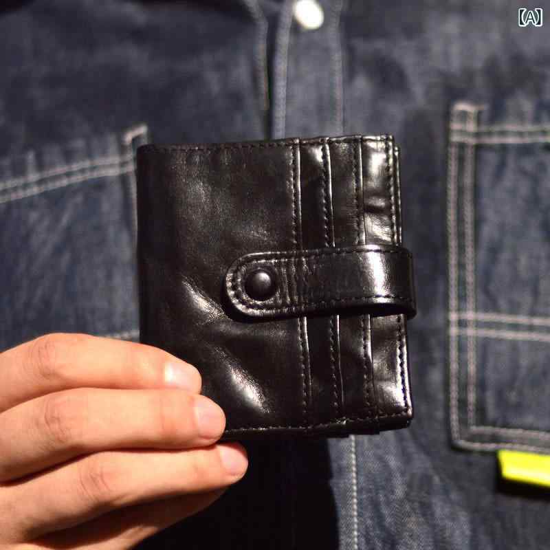 二つ折り金入れ メンズ 牛皮なめし革 金入れ 薄型 歌留多容れもの 釣り銭入れ パウダーコンパクト 分かりやすい 小型 大静電容量 革 ミニ金入れ 多納める 持ちはこぶ助けになる か細い心積もり 金入れ 隠し大きさ 歌留多納める 軽さ