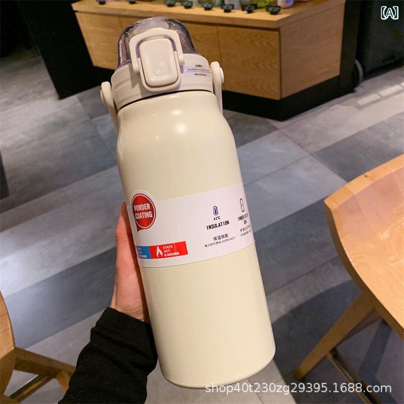 水筒 メンズ レディース 直飲み 運動用 スポーツボトル ステンレス製 保温 保冷 マグボトル 持ち運び便利 大容量 ストロー付き 散歩 アウトドア キャンプ レジャー 遠足 オフィス 通勤 通学 軽量 洗いやすい
