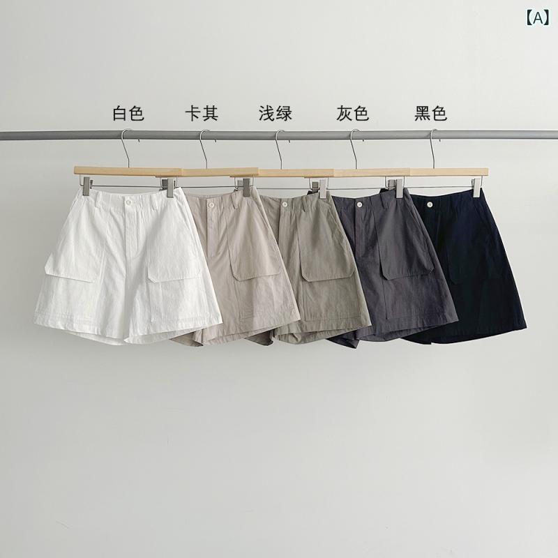 ショートパンツ レディース ワイドパンツ コットン素材 ハーフパンツ ゆったり ポケット付き ウエストゴム カジュアル 無地 短パン 涼しい ボトムス 動きやすい 部屋着 通学 お出かけ 夏｜mandarino 5,642円