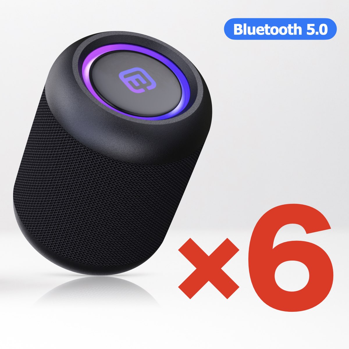 Bluetooth ポータブルスピーカー ブラック 小型 ワイヤレス LED 黒