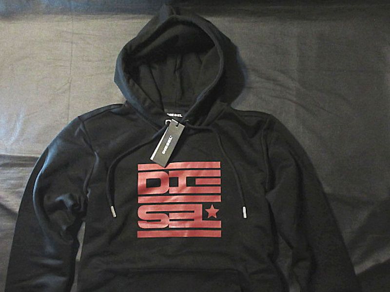 本物定まり◆DIESEL ディーゼル◆スウェットパーカー GIRK■黒/赤■新品