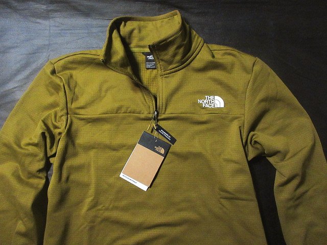 本物正規◆ノースフェイス◆高機能 アクティブハーフジップ/ストレッチ■CDR GRID■MOSS GREEN■新品■吸湿速乾/裏立体フリース/The North Face/メンズ/10B｜フォートリー店