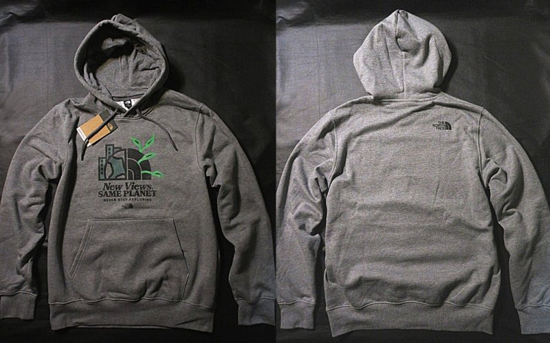 本物定め事◆北の方人間の顔◆スウェットパーカー  NEW VIEWS SAME PLANET■MID GREY 薄墨色■新品■亜米利加押さえる/CQI/裏地起毛/The North Face