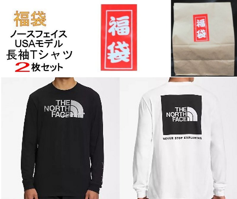 本物定まり 北の方人間の顔 福袋 長袖ティーシャツ 2枚書き割り■新品■USA■ THE NORTH FACE / メンズ/ ロンＴ
