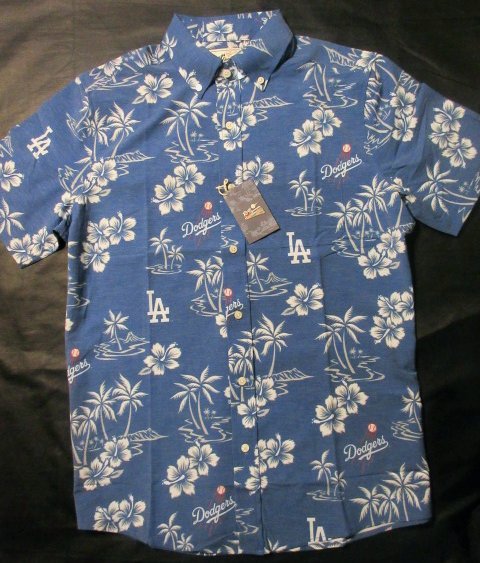 ロサンゼルス　ドジャース　レインスープナー　アロハシャツ　米国購入　新品 MLB ドジャース アロハシャツ ハワイアン Scenic Aloha Shirt レイン