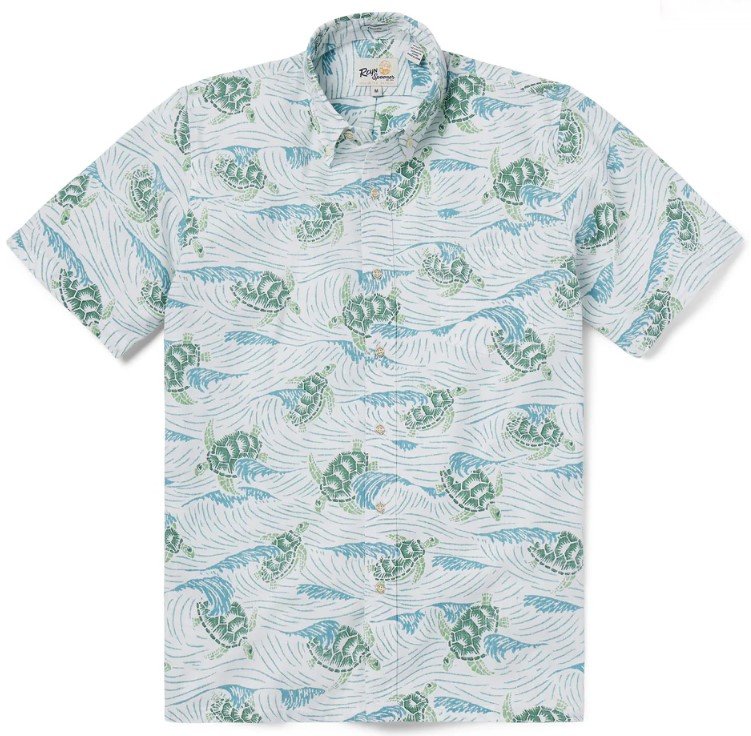 本物正規◆REYN SPOONER レインスプーナー◆アロハシャツ/半袖シャツ HONU AUKAI■白■亀 リバースプリント■新品■スプナークロス ハワイ企画 ボタンダウン WHITE カメ 11,893円