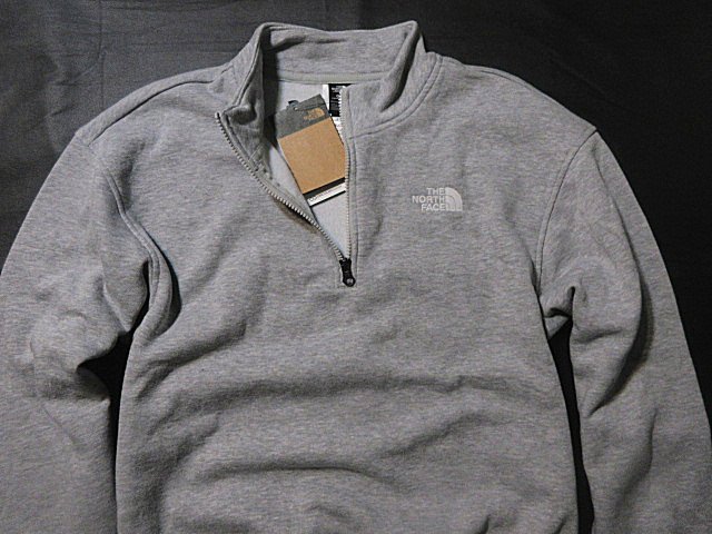 本物正規◆ノースフェイス◆ハーフジップ スウェット EVOLUTION 1/4ZIP■LIGHT GREY■新品■アメリカ限定/裏地起毛/DYX/The North Face