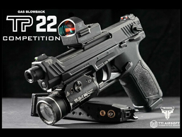 TTI AIRSOFT ガスブローバックハンドガン本体 TP22 BK 18歳以上 サバゲー 銃 ガスガン TITANIUM TACTICAL INDUSTRY