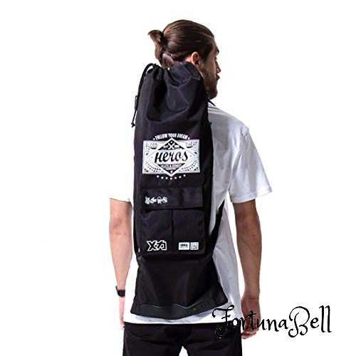 Dratumyoi スケートボード カバー スケボー収納バッグ 袋 リュック 携帯用ケース バッグパック 耐磨耗性 二重補強 2way持ち方 プロテクター 靴 収納可能 ナイロン製 持ち運びに便利 Cdm Co Mz