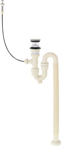 SANEI(サンエイ) 洗面排水栓付Sトラップ ポップアップ用 オーバーフロー パイプ径38mm H7722-1-38|Fortuna Bell