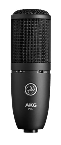 AKG (アーカーゲー) P120 Project Studio Line ボーカル/楽器のレコーディングに最適 丈夫なオールメタルボディ 堅牢なデザイン ローカットフィルター パッド装備 カーディオイド コンデンサー
