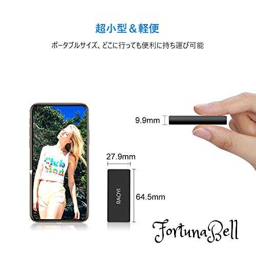 色:超小型サイズ:5)1TBRAOYI外付SSD1TBUSB3.1Gen2ポータブルSSD超ミニSSD転送速度550MB/秒(最大)Type-Cに対応PS4/ラップトップ/X-boxに適用超小型・超高速耐衝撃防滴黒