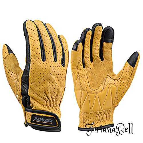 色:イエロー サイズ:S デイトナ(Daytona) バイク用 グローブ 春夏秋 本革(牛革) スマホ対応 カウレザー パンチングメッシュ スタンダードグローブ HBG-129 イエロー Sサイズ 18907