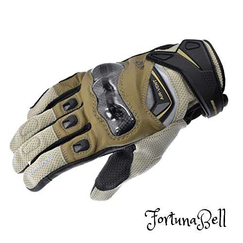 色：ベージュ サイズ：3XL [コミネ] バイク用 GK-224 カーボンプロテクトレザーメッシュグローブ Beige 3XL｜Fortuna Bell