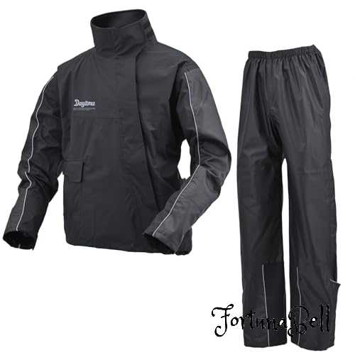 色：ブラック サイズ：BL デイトナ(Daytona) バイク用 レインウェア 上下セット 耐水圧20,000mm ストレッチ 止水ファスナー 防水 ハイパフォーマンスレインウェア DR-001 ブラック BLサイズ 48216｜Fortuna Bell