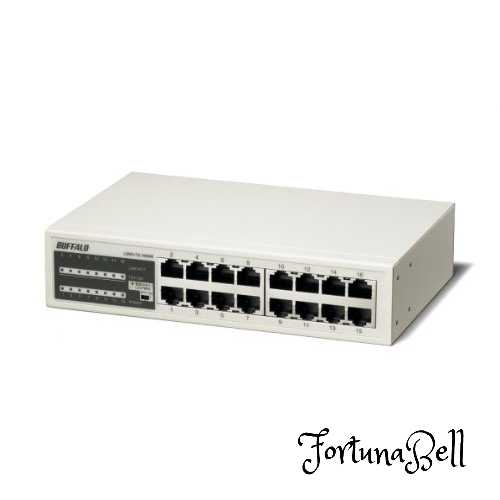 緩衝装置置き目 BUFFALO 10/100Mbps相応う 金属元素筺体 ワット数内蔵 16界面 白いこと スイッチングこしき LSW3-TX-16NSR