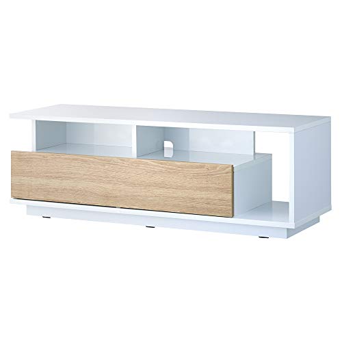 ハヤミ ELシリーズ 32*55型対応 アシンメトリーデザイン、ツートンカラーのテレビ台 TV-EL125W ホワイト