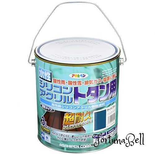 アサヒペン 塗料 ペンキ 水性シリコンアクリルトタン用 3L オーシャンブルー 水性 トタン 屋根塗料 ツヤあり 超耐久 1回塗り 速乾 紫外線劣化防止剤配合 日本製