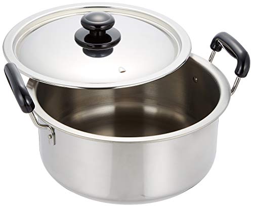 遠藤商事 業務用 プラ柄 厚板実用鍋 27cm 電磁調理器対応 本体18-0ステンレス フタ18-8ステンレス 日本製 AZT0727|Fortuna Bell