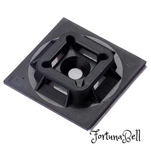 サイズ:30(28.4mm×28.4mm) パンドウイット 結束バンド固定具 耐熱耐候性 マウントベース 強力VHB粘着テープ付き 100個入り SGABM30-AV-C300|Fortuna Bell