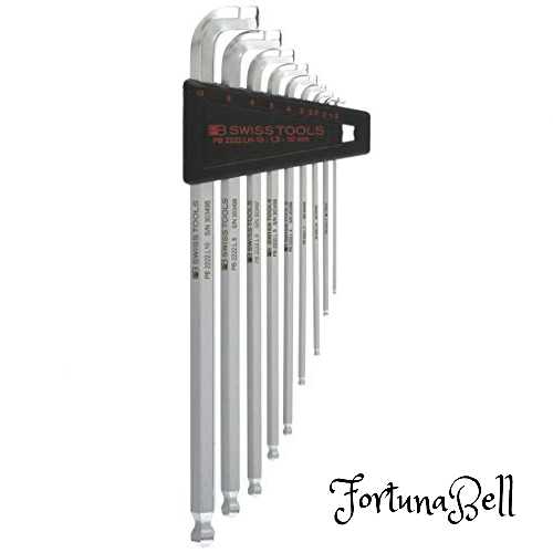 PB SWISS TOOLS マルチアングルボール付ロング六角鍵書き割り(容器に並べる入) 2222LH-10CN