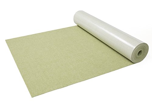 サイズ：90 x 600 cm (長方形) サンコー 廊下敷き マット カーペット はっ水 消臭 日本製 おくだけ吸着 ロングマット 90*600cm グリーン KH-78