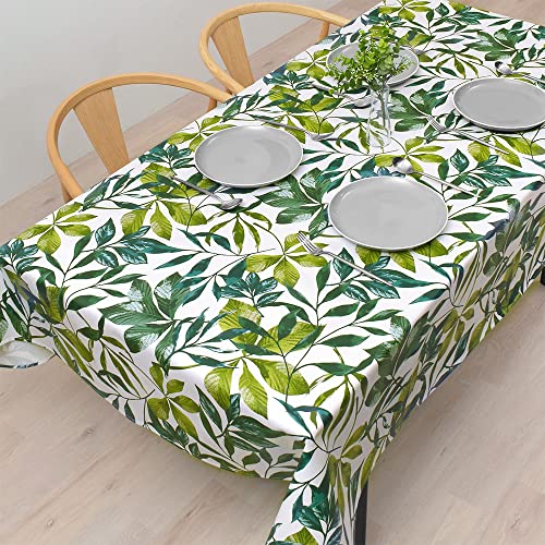 スタイルデコール(STYLE Decor) テーブルクロス ラミネート ビニール 防水 北欧 おしゃれ 140cm*180cm ボタニカルリーフ W4800810