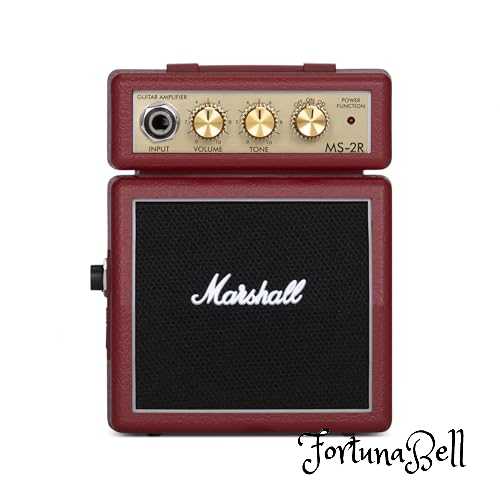 Marshall ミニアンプ レッド MS-2R 電池/アダプター両対応 ヘッドホンジャック装備