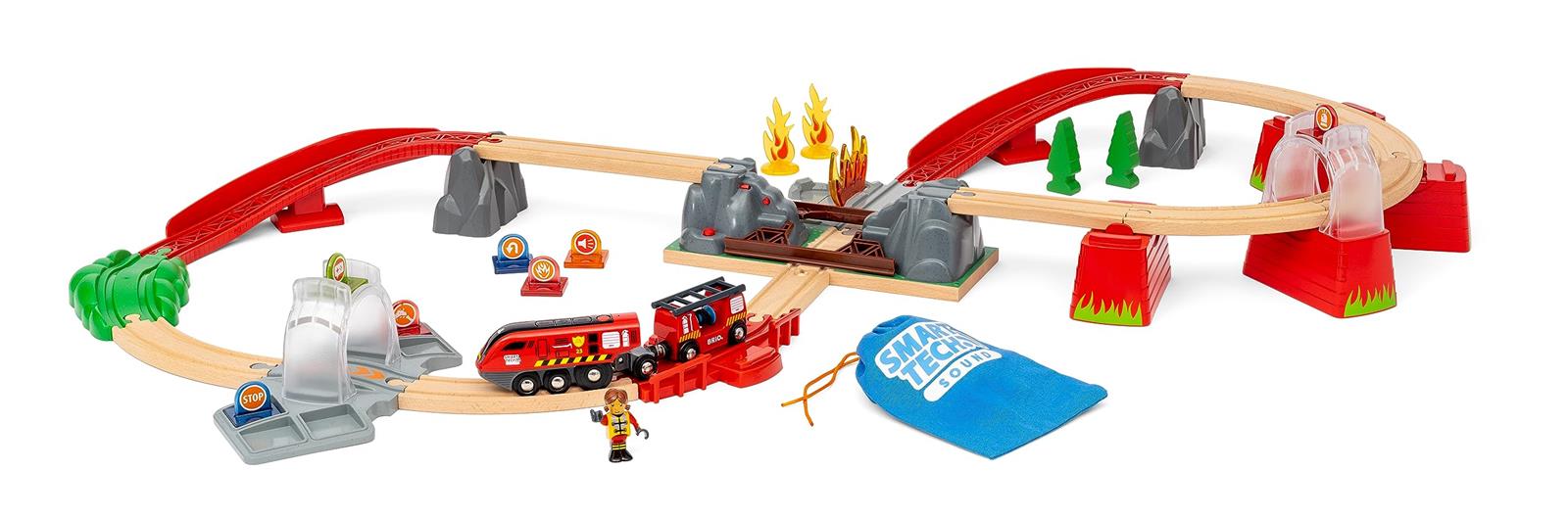 BRIO (ブリオ) スマートテックサウンド レスキュー仕掛ける 36004 [全41天下太平] (電動鉄道車両 路面電車 手あそび 木製 軌跡) 3歳~