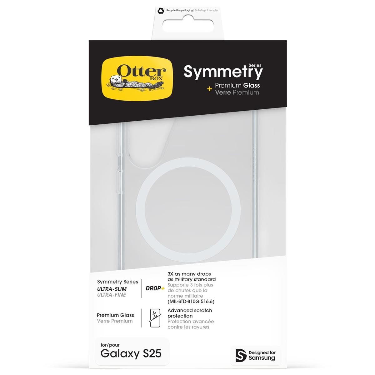 【OtterBox】米政府No1ブランド名 軍事標準尺度の3倍の甚だしい Galaxy S25用 耐衝撃 ぼうぜん自失吸いあげる 米軍MIL標準尺度 入れもの Symmetry Clear Magnets + Premium Glass せつ然たる 【国内置き目品】 〔オッターボックス〕