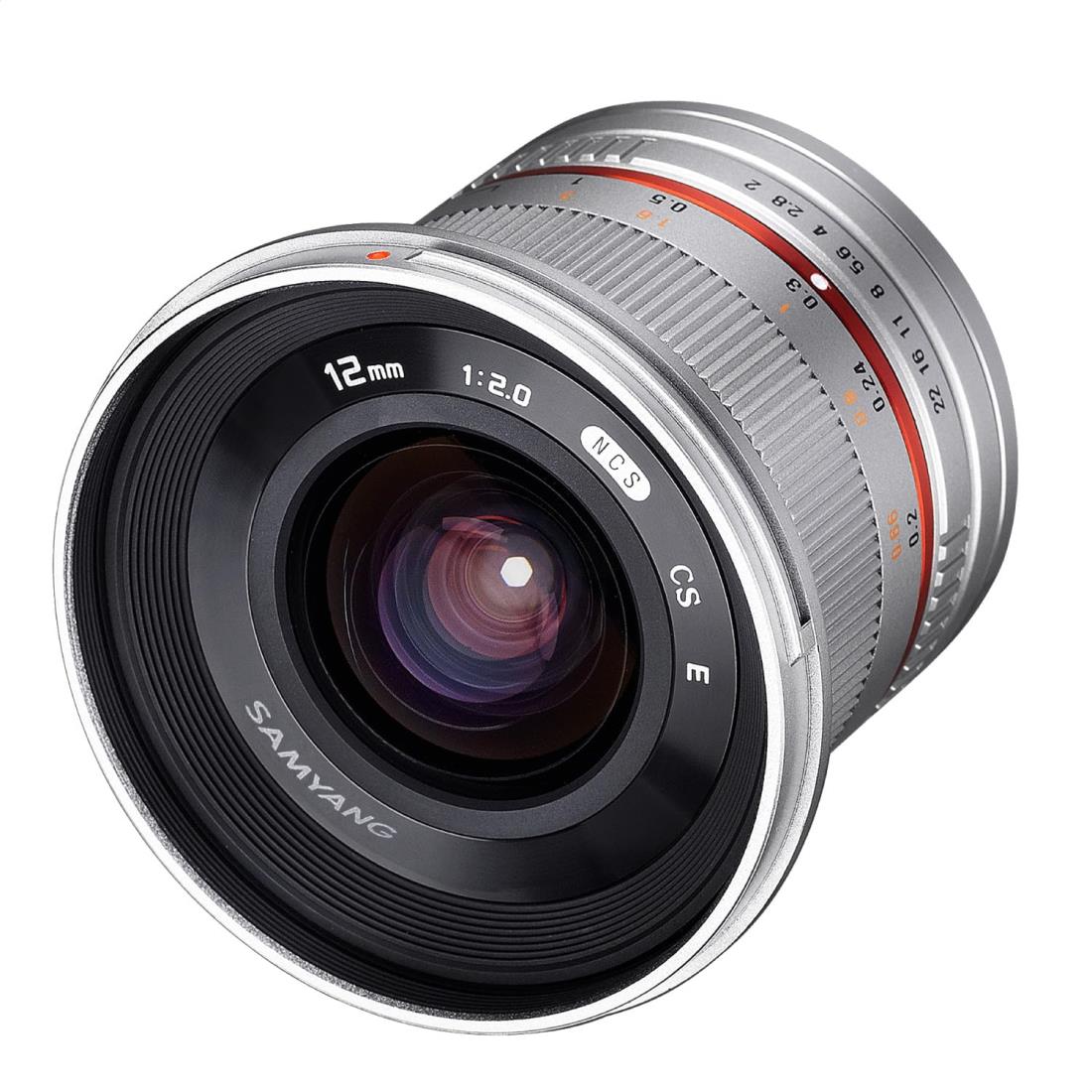 SAMYANG 単焦点広角レンズ 12mm F2.0 シルバー マイクロフォーサーズ用 APS-C用|フォーチュネスマート