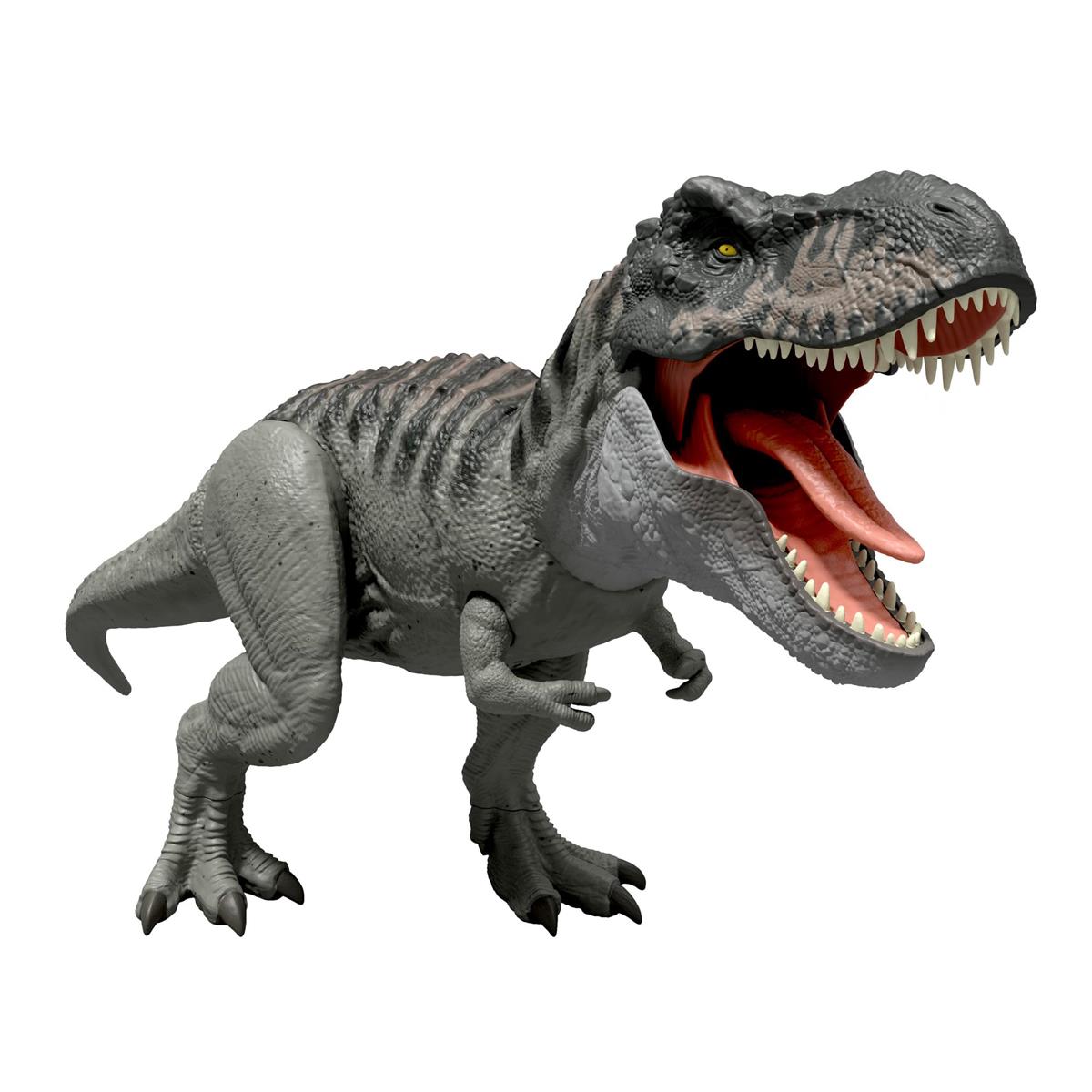 マテル ジュラシックワールド(JURASSIC WORLD) スーパーアクション！ひかってほえるT-レックス 子供向けフィギュア 恐竜 おもちゃ 動く 大きい 全長:約54cm 4歳から グレー JCH02