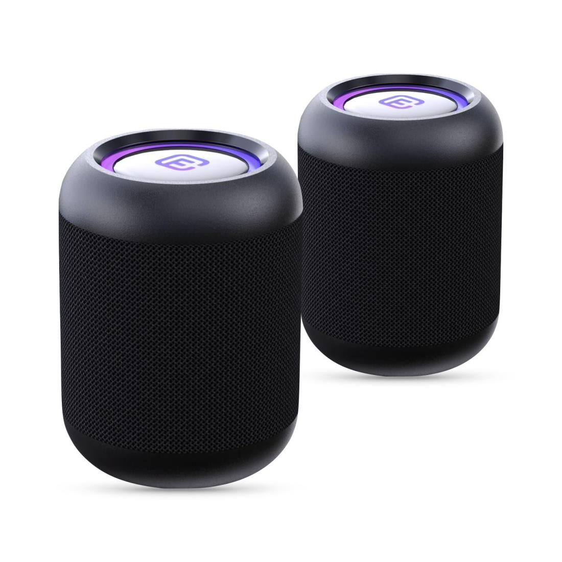 40s Bluetooth スピーカー 2個セット 2台 TWS 防水 SDカード LED 重低音 小型 ワイヤレス ゲーミング PC ハンズフリー お風呂 ブルートゥース iphone 日本メーカー CW1LC (ブラック)｜フォーチュネスマート 17,969円