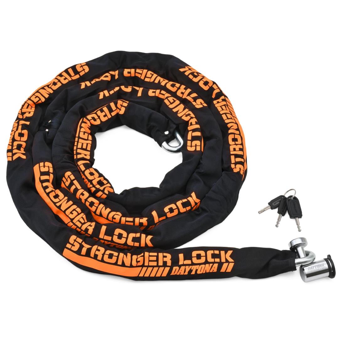 デイトナ(Daytona) バイク用 チェーンロック φ12mmスチール合金製 ディスクロック対応 LEDライト付き鍵 ストロンガーチェーンロック 4.0m 31240